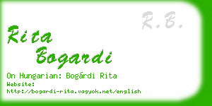 rita bogardi business card