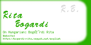 rita bogardi business card